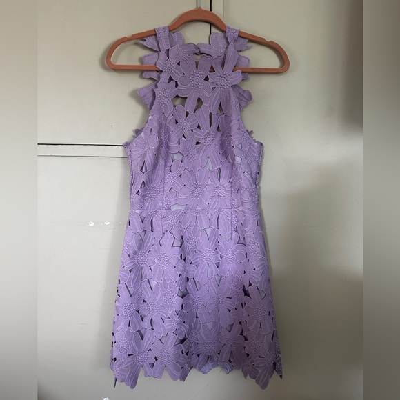 Free People Elegant Lavender Floral Lace Dress - Picture 1 of 4